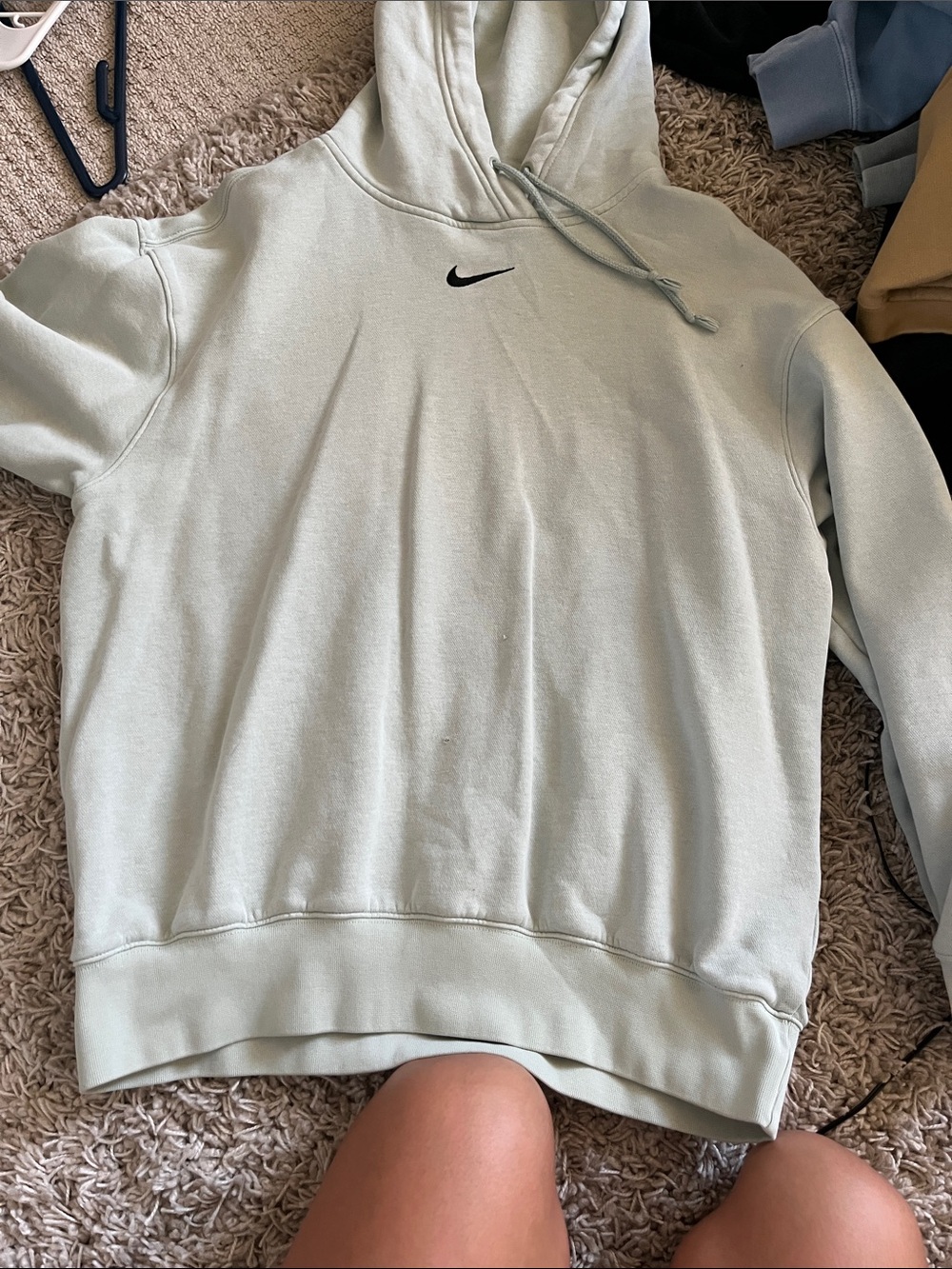 Nike Mint Green Pullover Hoodie with Black Swoosh